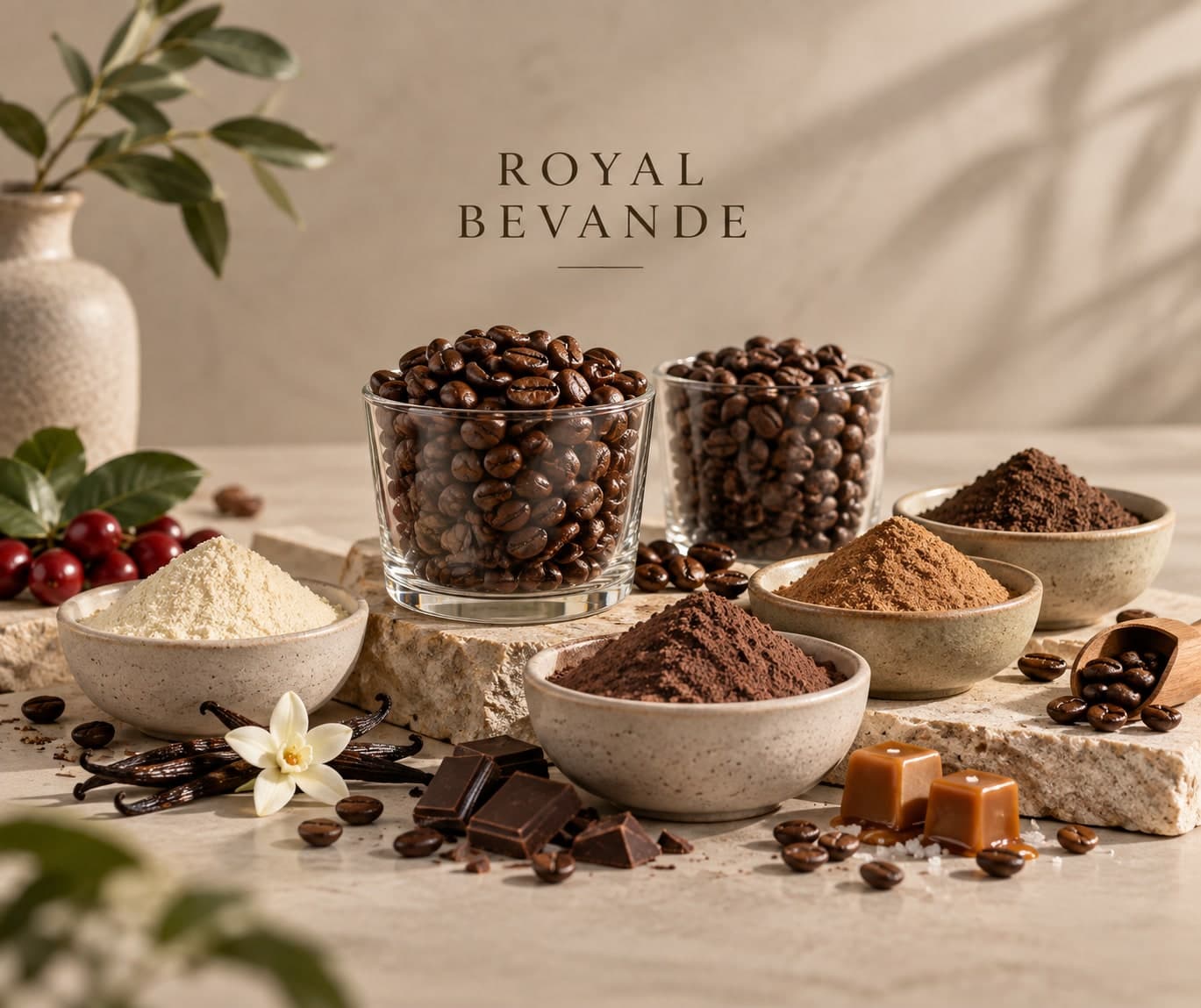 Premium quality — beans and frappe powders